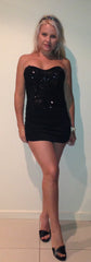 #m014 Sexy Black Mini dress