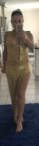 Gold sequin dress