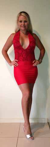 Spandex and lace dress