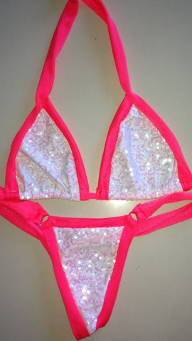 #b020 Sequin and Spandex Bikini/Gstring