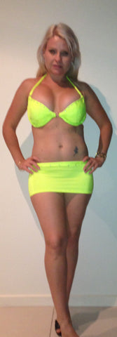 Fluro Bra and Skirt Set