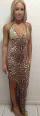 #g040 Sequin and Print Gown