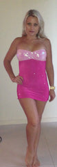 #m003 Strapless Sequin and Spandex Mini Dress