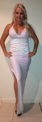 White Pearl Sequin Gown