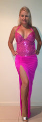 Sequin and Spandex Bra Gown